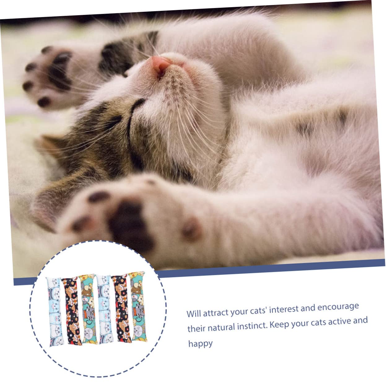 DOITOOL Lot de 2 Coussins pour Chat Dintérieur Jouet à Mâcher Remplissage 6 Pièces