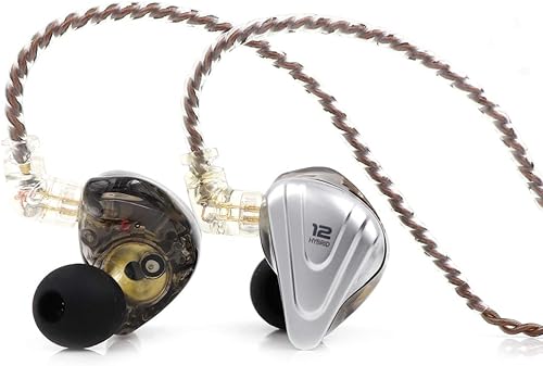 Linsoul KZ ZSX 5BA+1DD Auriculares híbridos intrauditivos de 6 controladores con placa frontal de aleación de zinc, cable desmontable de 2 pines