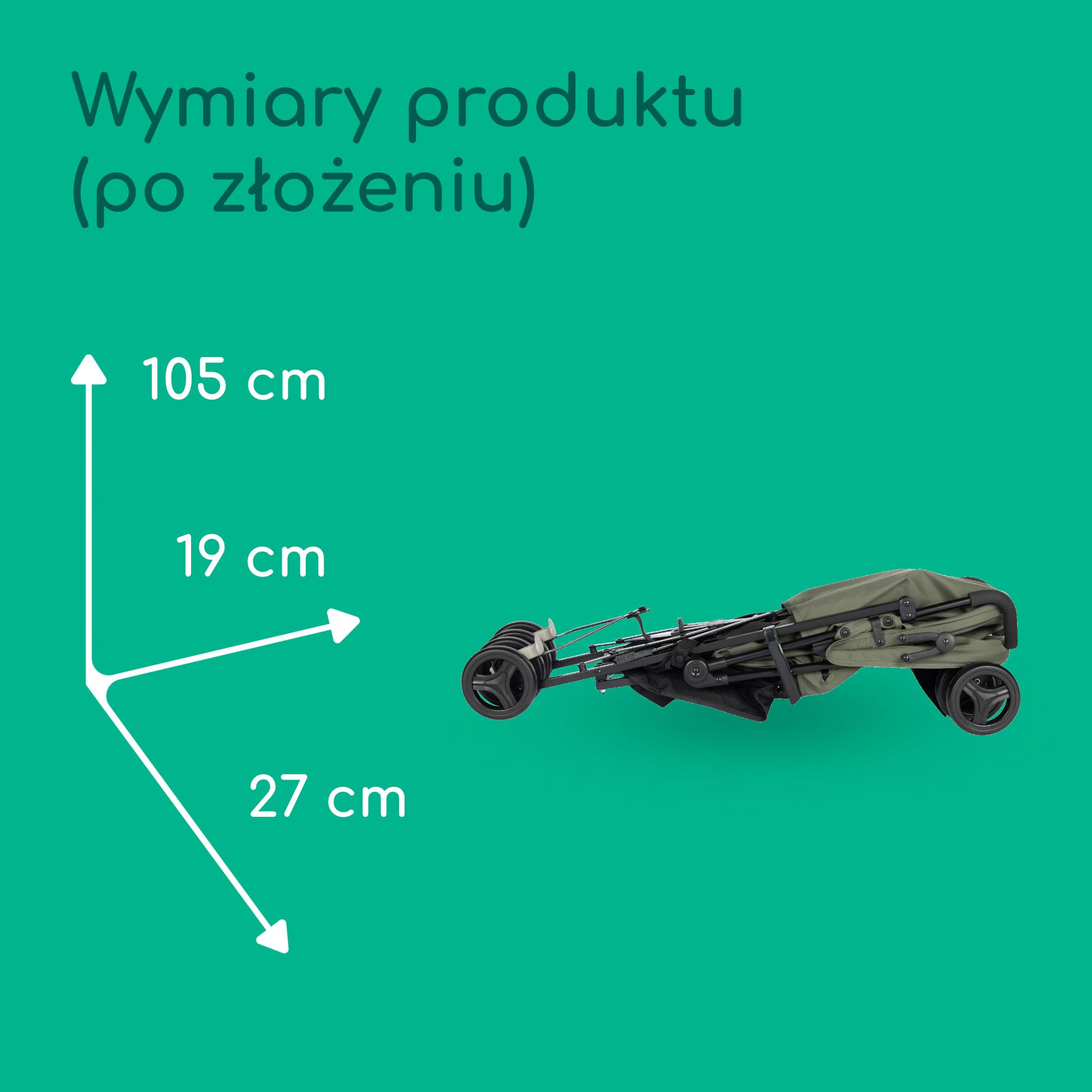 Bebeconfort Rainbow, Wózek, Kompaktowy i Zwrotny, od 6 miesięcy do 4 lat, do 22 kg, Mineral Green (Zielony)
