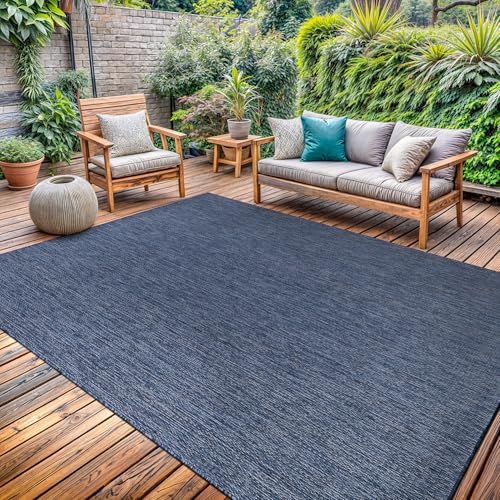 Lr Home 3x5 Outdoor Area Rug | Turkish Carpet For Patio, Deck, Backyard, Garden, Front Porch, Picnic, Courtyard And Balcony | Large Boho Farmhouse Coastal, Beach, Coral Reef Themed Rug | Navy/White