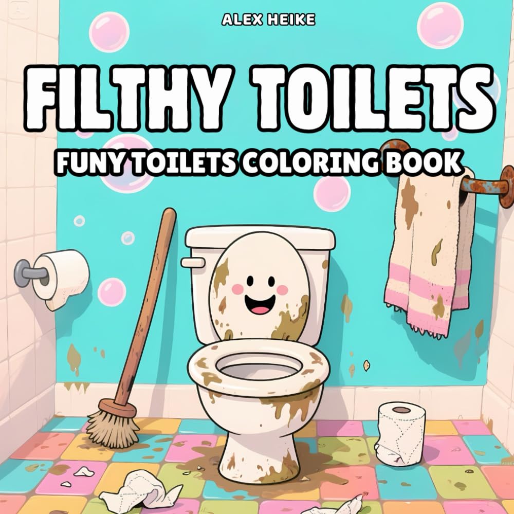 Filthy Toilets Coloring Book: 30 Hilarious and Quirky Coloring Pages for Adults Who Love Gross-Out Humor: Funny and Fun Stress Relief for Adults