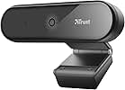 Trust Tyro Webcam Full HD 1080p mit Mikrofon für PC (Weitwinkel, Auto Fokus, USB Plug and Play, Videoanrufe, Konferenzen, Hangouts, Skype, Teams, Zoom) Schwarz