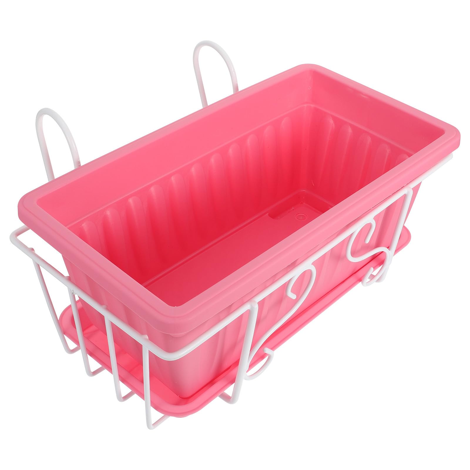 Étagère suspendue pour pots de fleurs rectangulaires en fer et plastique balcon