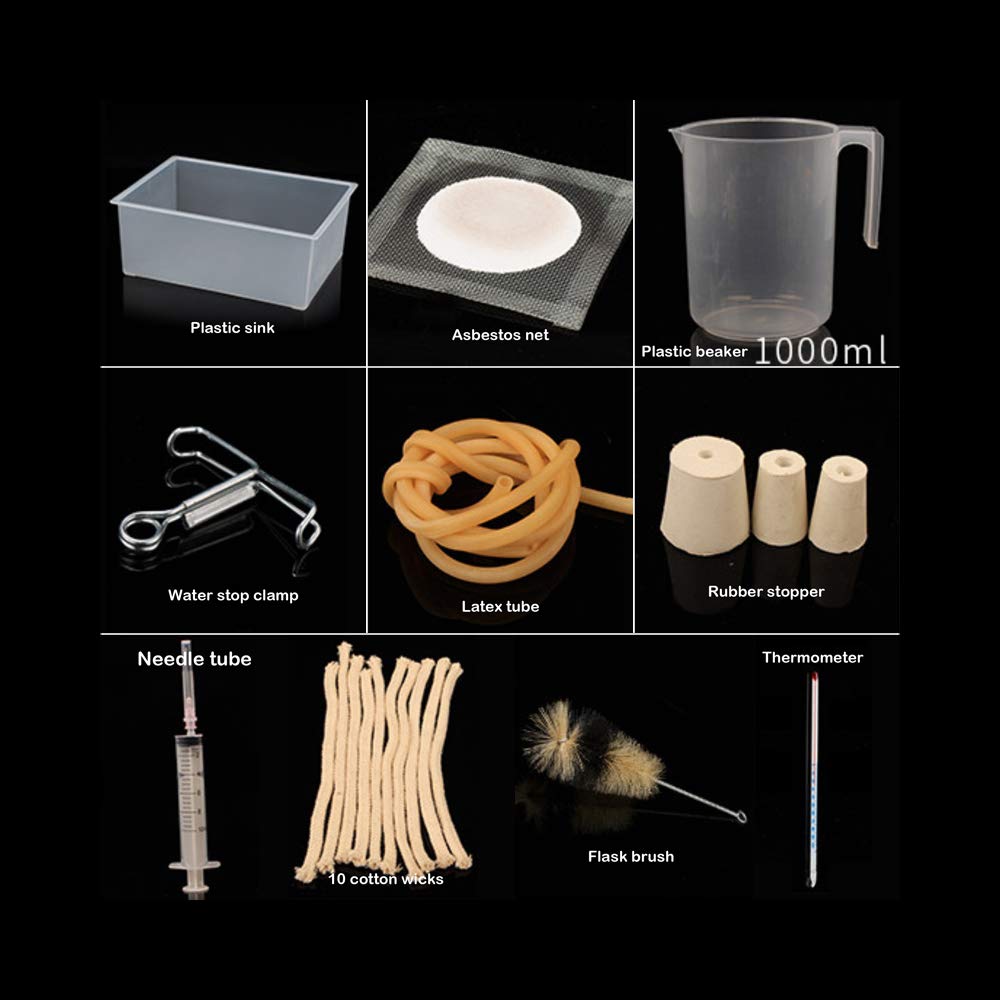 Juego De Unidades De Destilación Cristalería De Laboratorio Ciencia 500ml Destilador Purificación De Rocío Puro Fabricación De Aceites Esenciales Alcohol Filtro De Agua Destilada Equipo De 44pcs Set