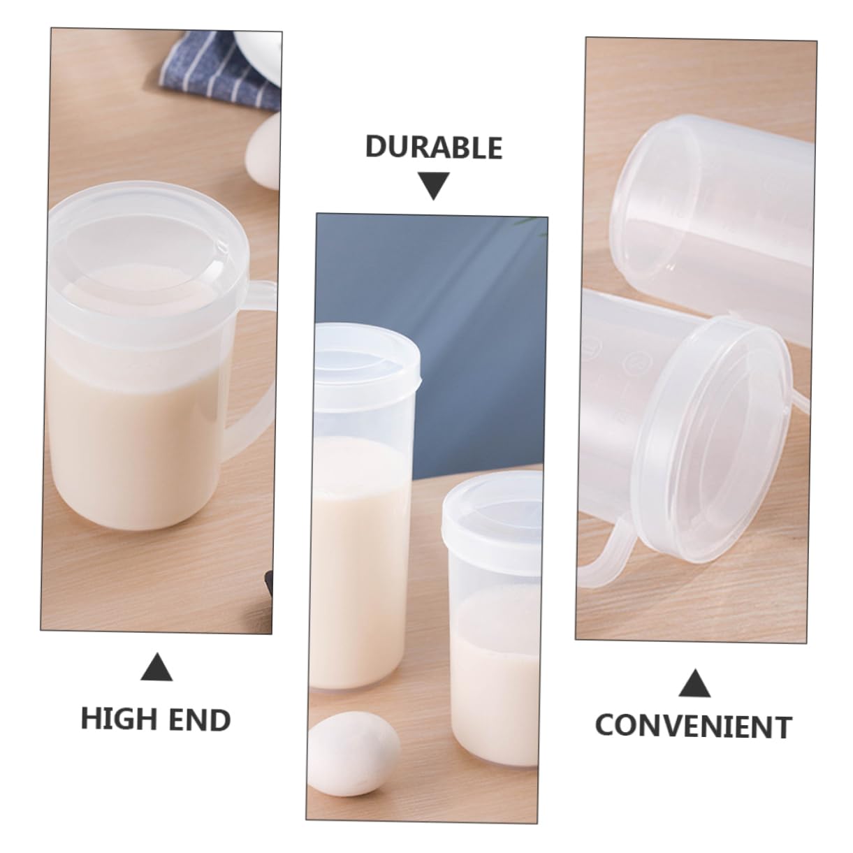 PRETYZOOM 6 Pz tazza gelatto contenitore graduato caffe adorn contenitore con coperchio bicchieri graduati contenitori brocche di latte brocca per la colazione plastica bianca Riutilizzabile