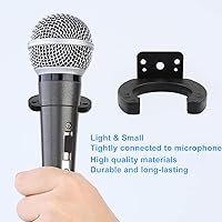 Vista 3 de Waziaqoc 4 soportes de micrófono para soporte de micrófono, clip de micrófono negro, soporte de micrófono montado en la pared para uso en el hogar