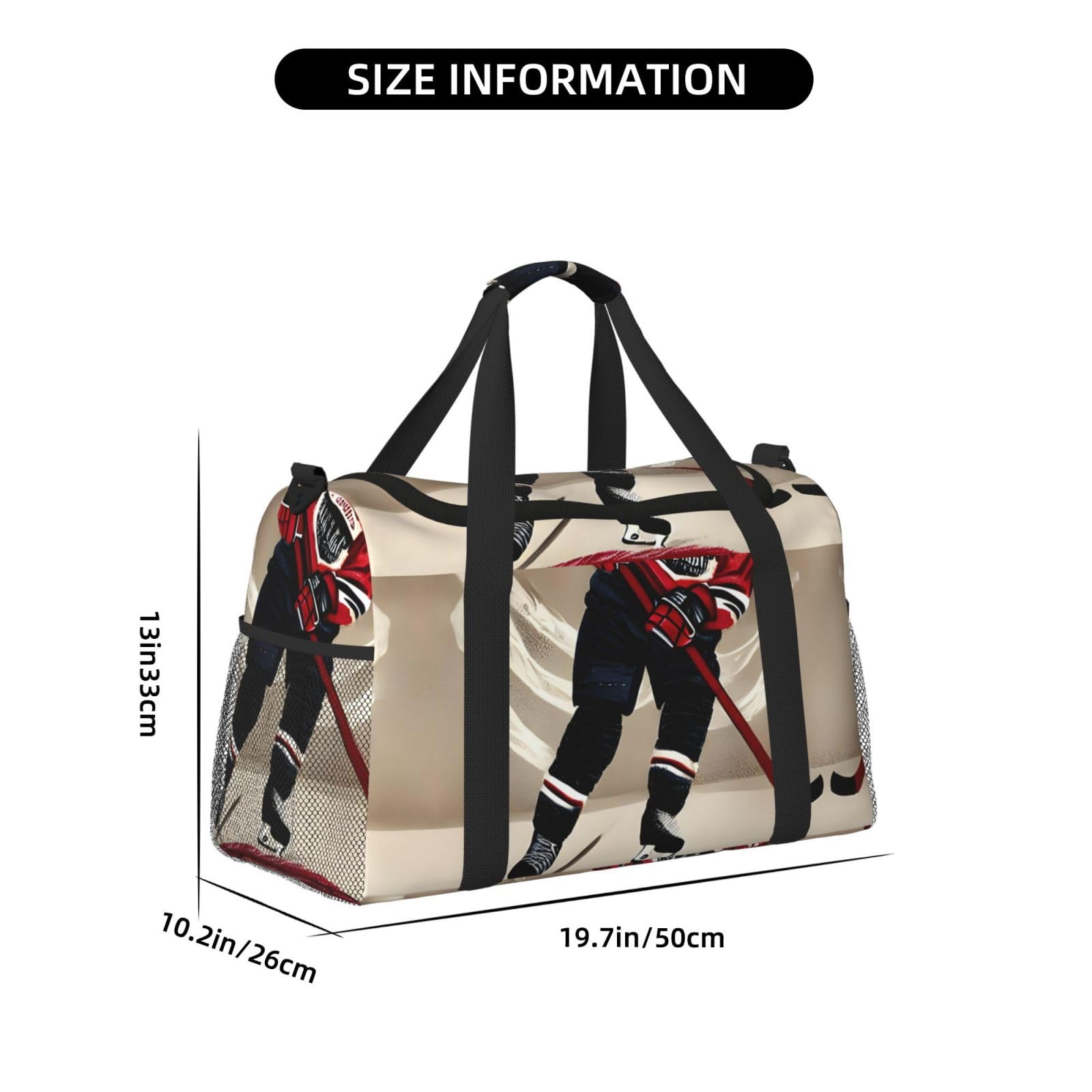 Sac de transport de nuit pour sports de hockey, pour homme et femme, parfait pour les voyageurs fréquents