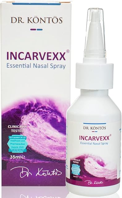 INCARVEXX Antibacterial Seawater Nasal Spray 99.98% Natural [35ml] - Non-Allergic Suitable for Adults, Pregnant Women and Children  for Colds, Blocked Nose & Viral Infections