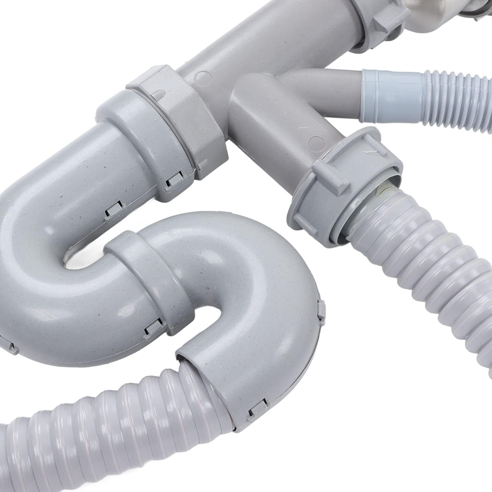 Tuyau de vidange robuste et durable pour évier de cuisine et salle de bain ensemble de tuyaux d évacuation en S courbé pour lavabo double avec conception anti fuite et facile à installer