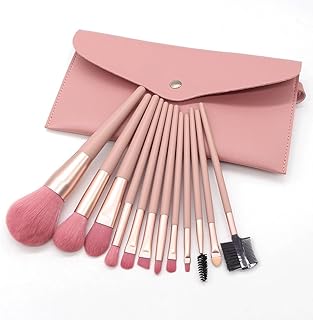12 pieces of nude makeup brush set powder blu...