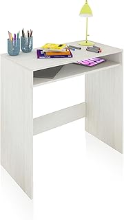duehome | Escritorio, Mesa de Ordenador, Mesa Juvenil, Modelo Dax, Acabado en Color Blanco Alpes, Medidas: 79 cm (Ancho) x 43 cm (Fondo) x 79 cm (Alto)