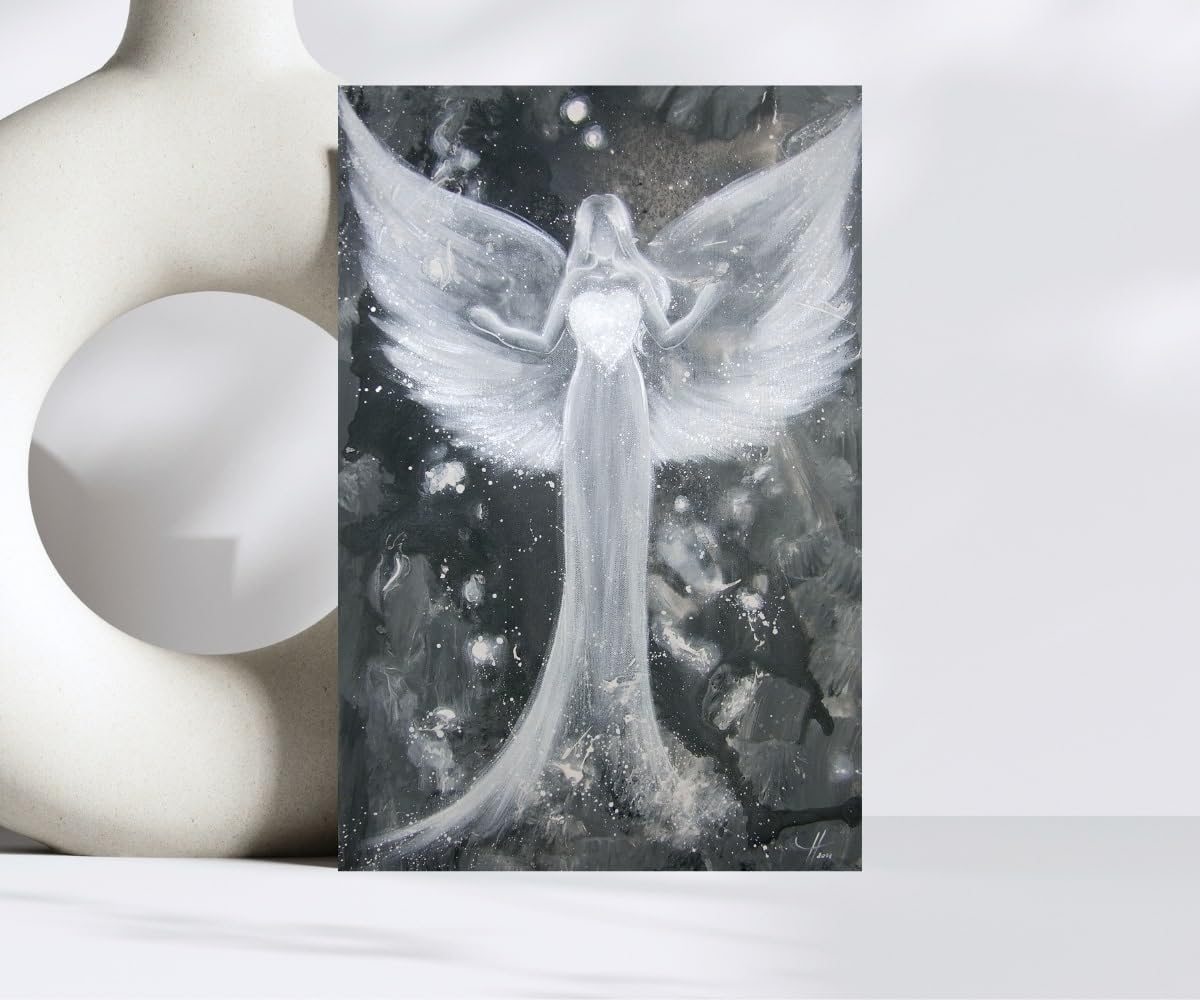 Angel Art Photo: Power of love Modern Angel Print in Black and