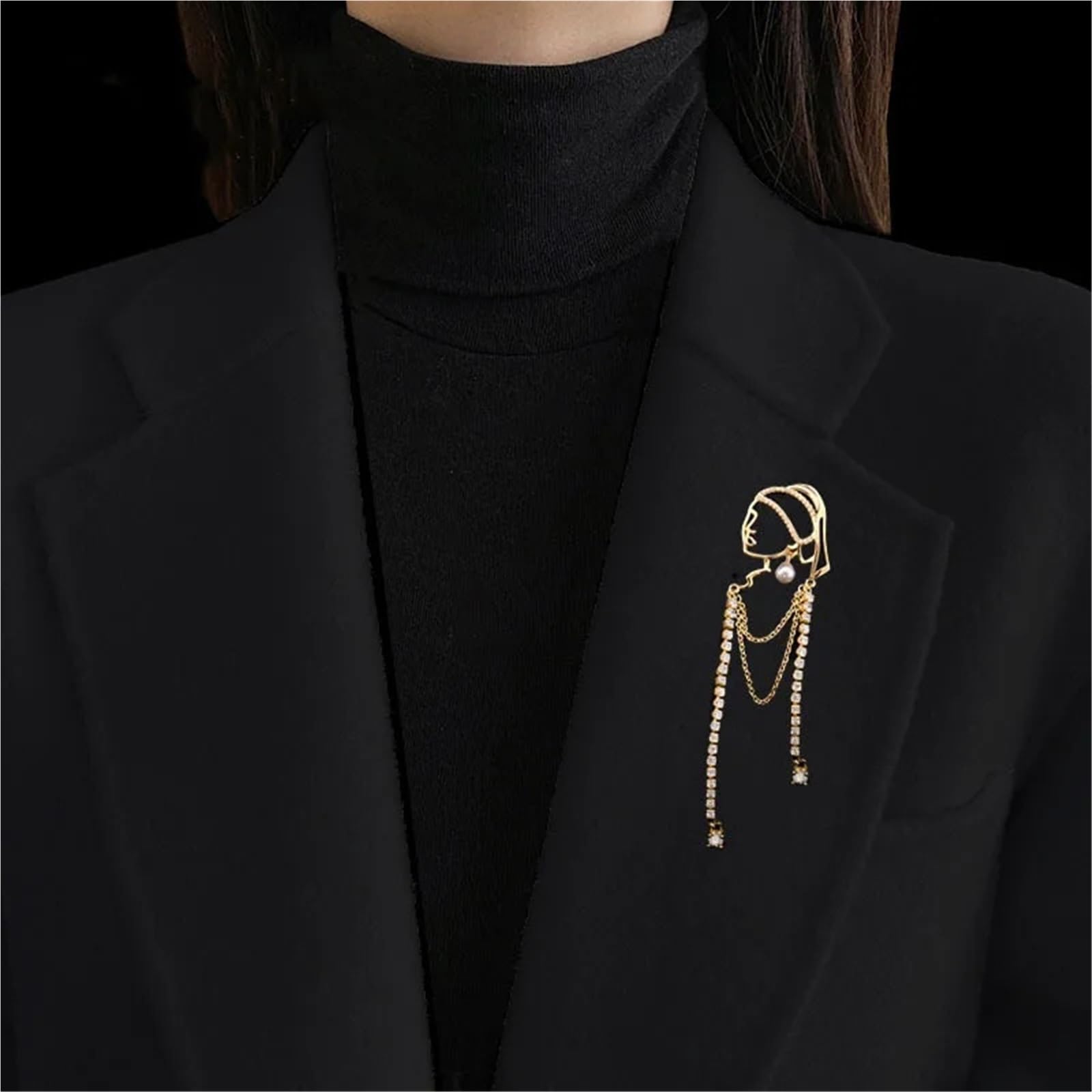 Brosche Kragen Kette 1Pcs Simple Chain Decor Suit Brooch