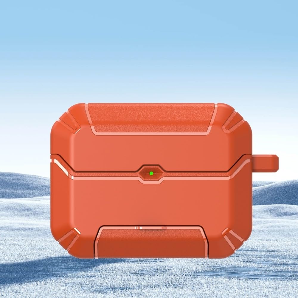Funda AirPods 4 (2024) silicona dura naranja antigolpes 7