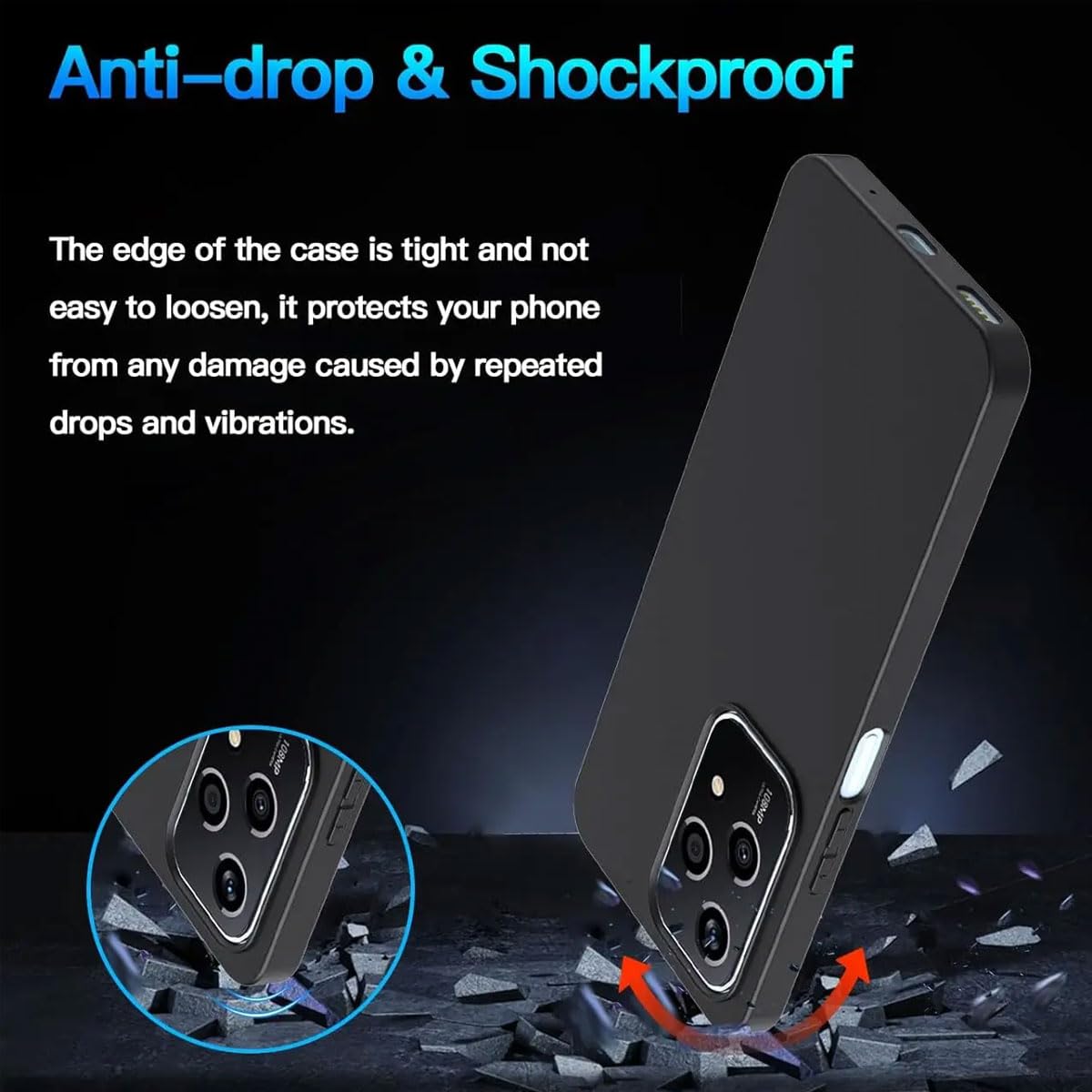 Cover Per Oukitel G2 + 2 Pellicole Vetro Temperato – Custodia Morbida TPU Antigraffio (Nero)