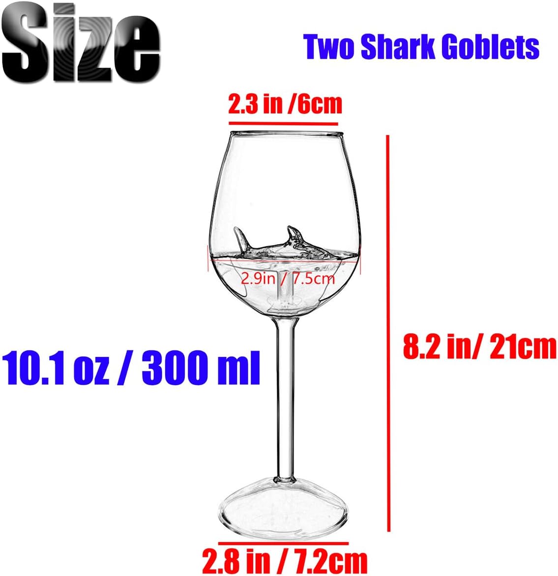 Shark Wine Glasses Red Wine Glass with Shark Inside 300ml/10oz Goblet - Image 6