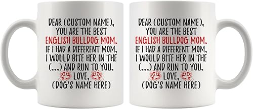 Miniatura 5 de Taza personalizada con diseño de bulldog inglés para mamá, bulldog británico, taza de mamá de perro bulldog inglés, regalo del dueño de bulldog