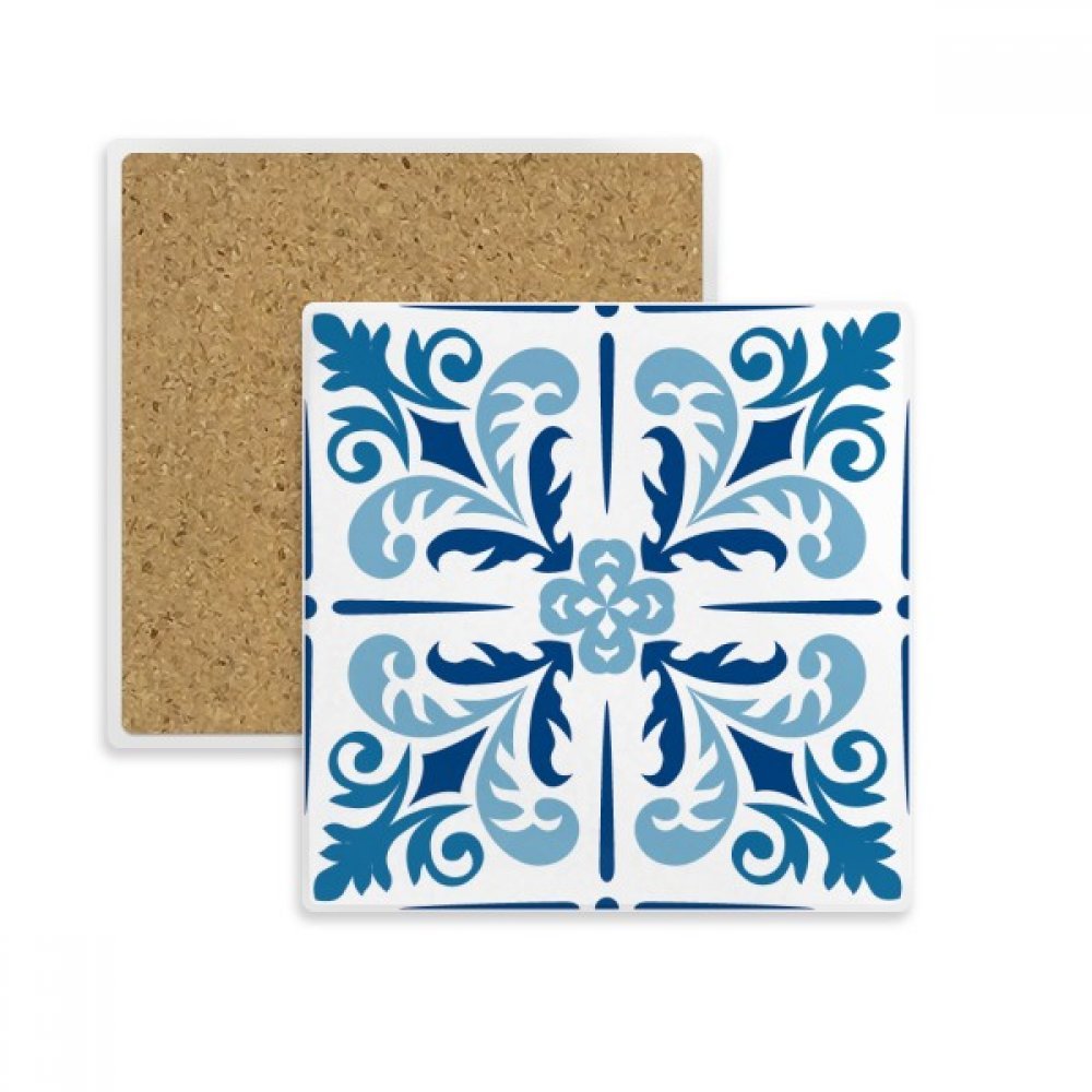 Dessous de verre bleu maroc fleur pour table basse et cafe en terrasse