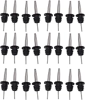 Vista 6 de 24 piezas de acero inoxidable vertedores de botellas de plástico negro cubierta de sombrero para boca de vino tinto pequeño tapón de botella de vino