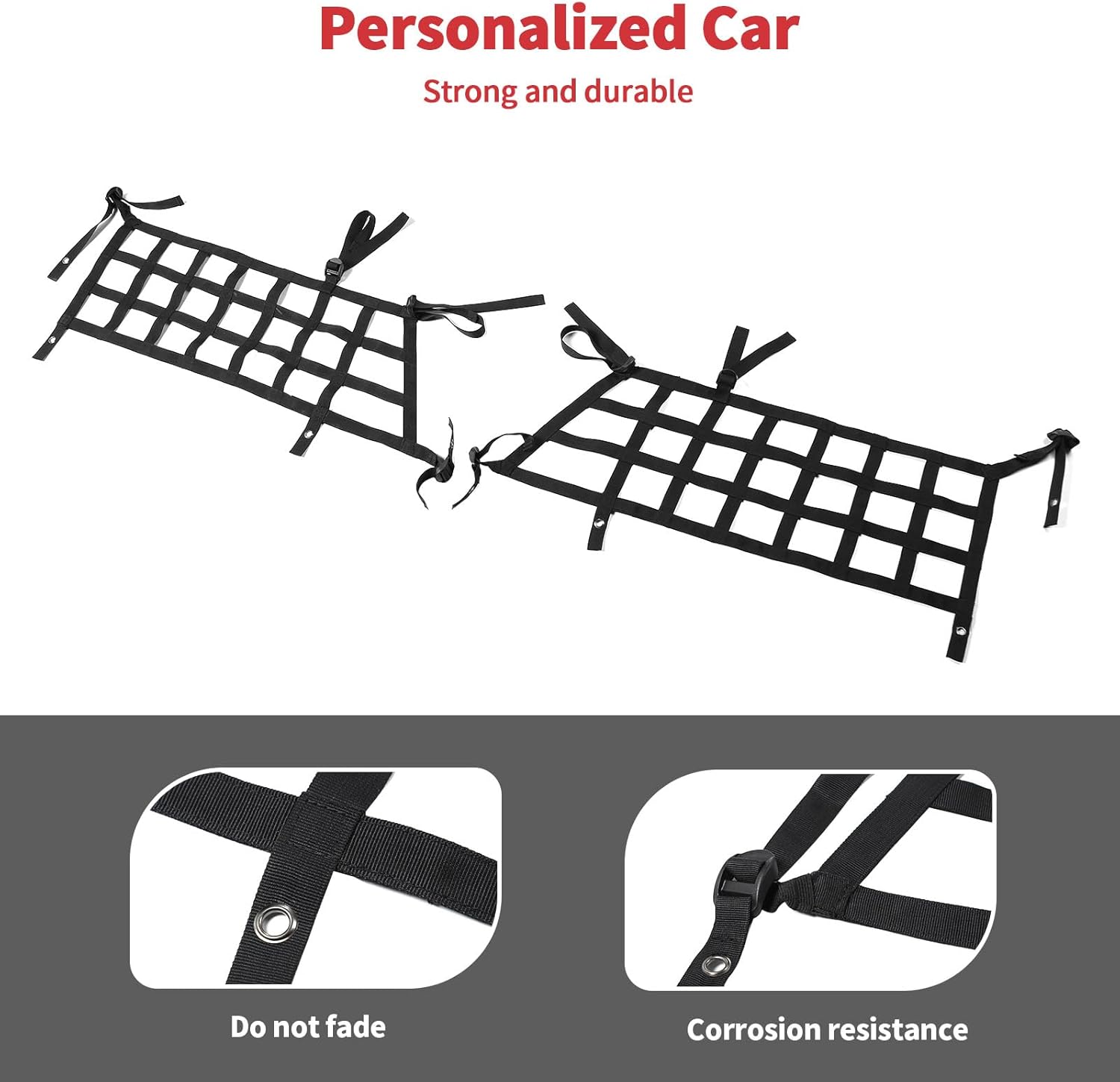 Linskip Roll Bar Side Window Barrier Nets for 2Door Ford Bronco 2021-2025, Safely Contains Dog and Gear, Side Window Cargo Net for Bronco Accessories(Black)