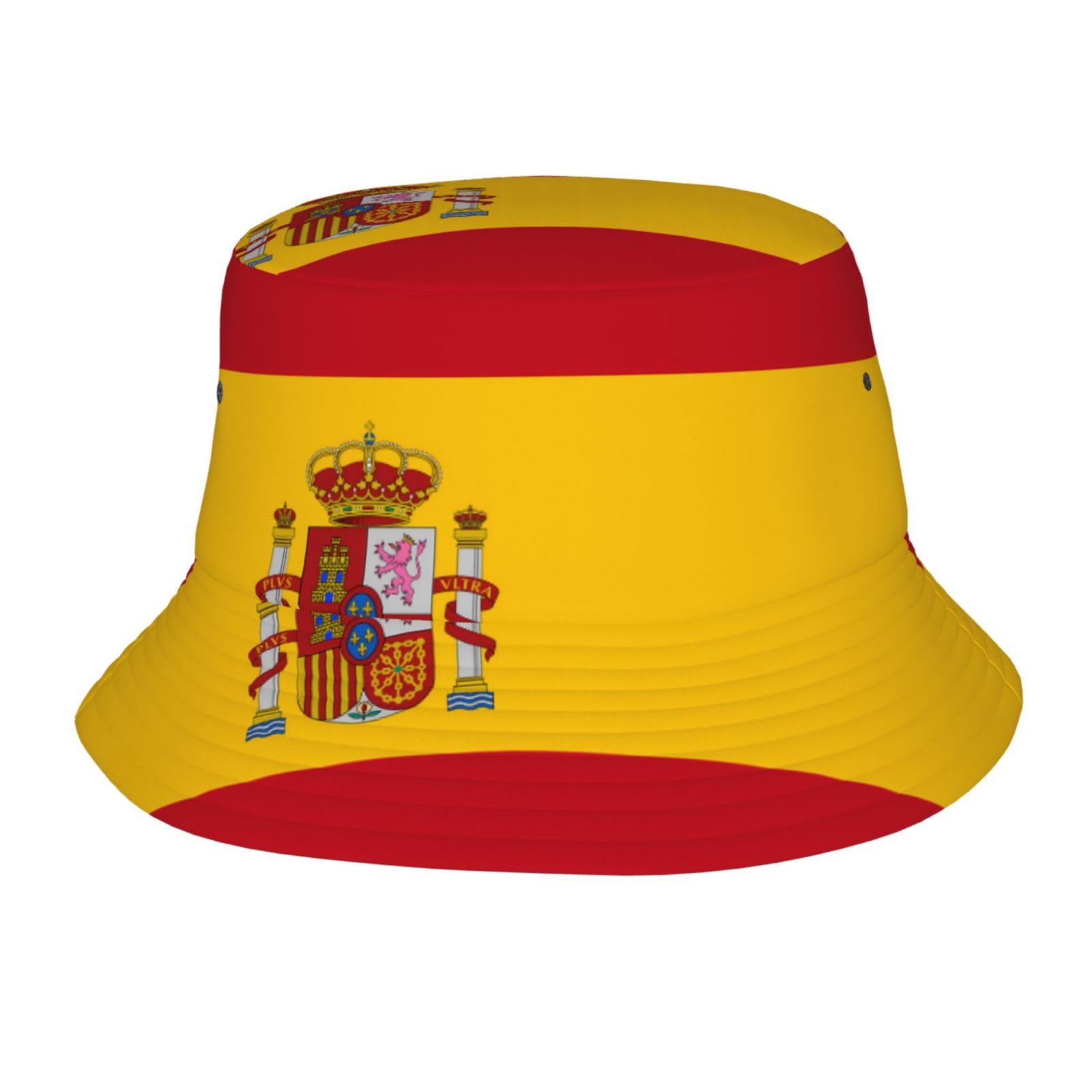 Wzywhj Unisex Black Adult Bucket Hats Spanish Flag Prints For Men's And Women's Summer Sun Protection