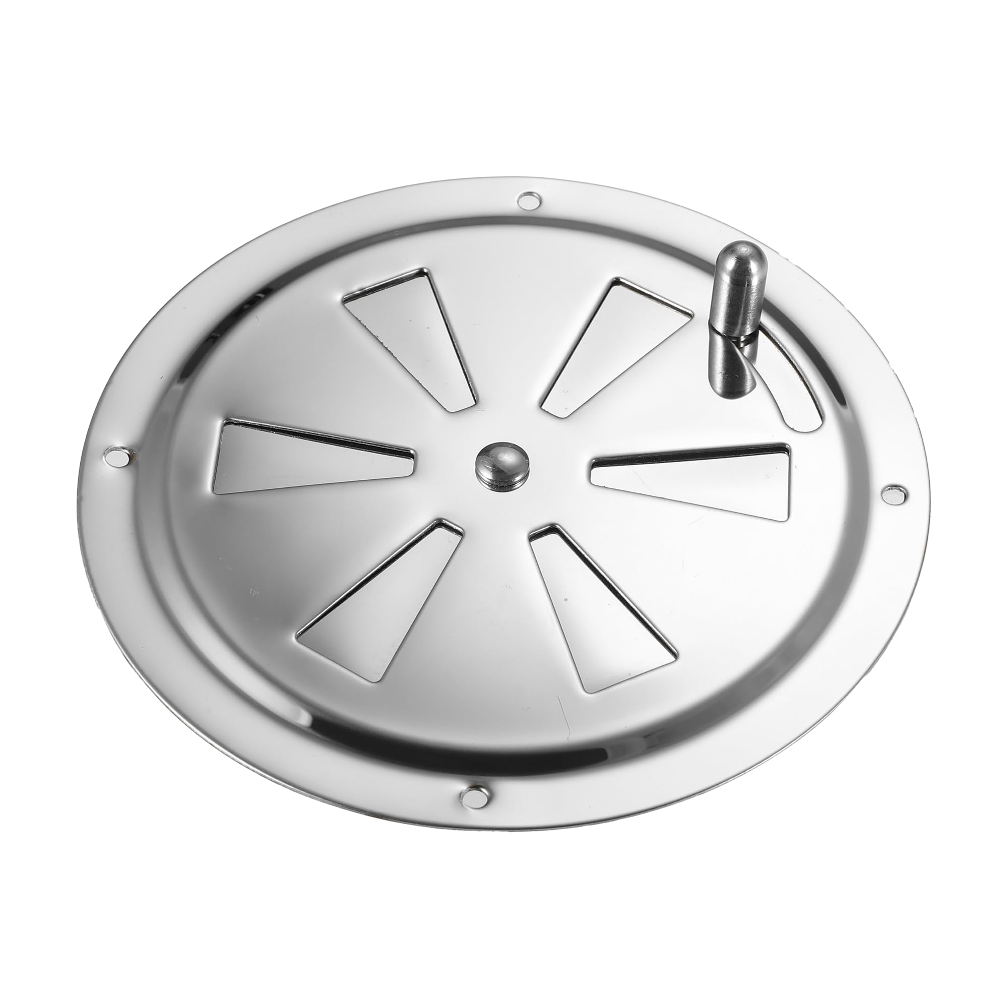 X AUTOHAUX Marine Round Butterfly Knob Louver Vent Cover Stainless Steel Opening and Closing Ventilation Plate Silver Tone
