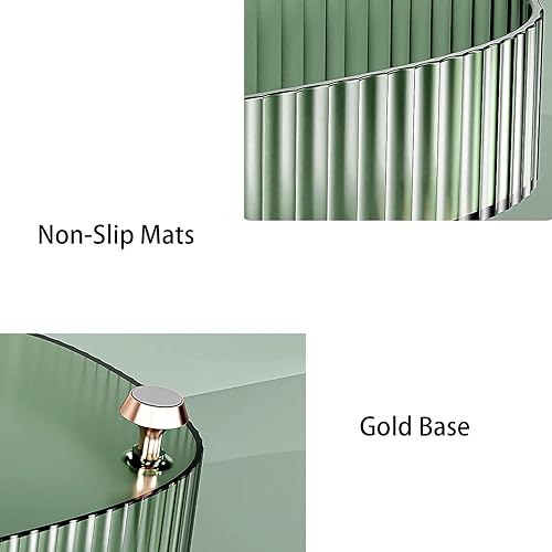 Miniatura 8 de ANFENGLOU Bandeja de tocador de baño verde de 11 pulgadas con gran capacidad organizador de perfumes organizador de cuidado de la piel para cómoda