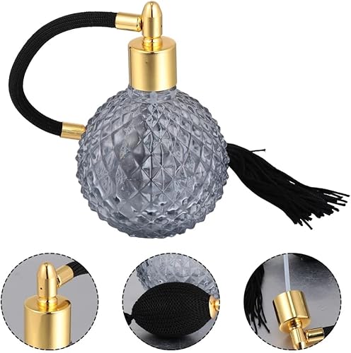 Vista 6 de Botella de spray de perfume recargable vacía de vidrio de 3.4 fl oz, spray de perfume recargable vintage botella de vidrio vacía atomizador difusor