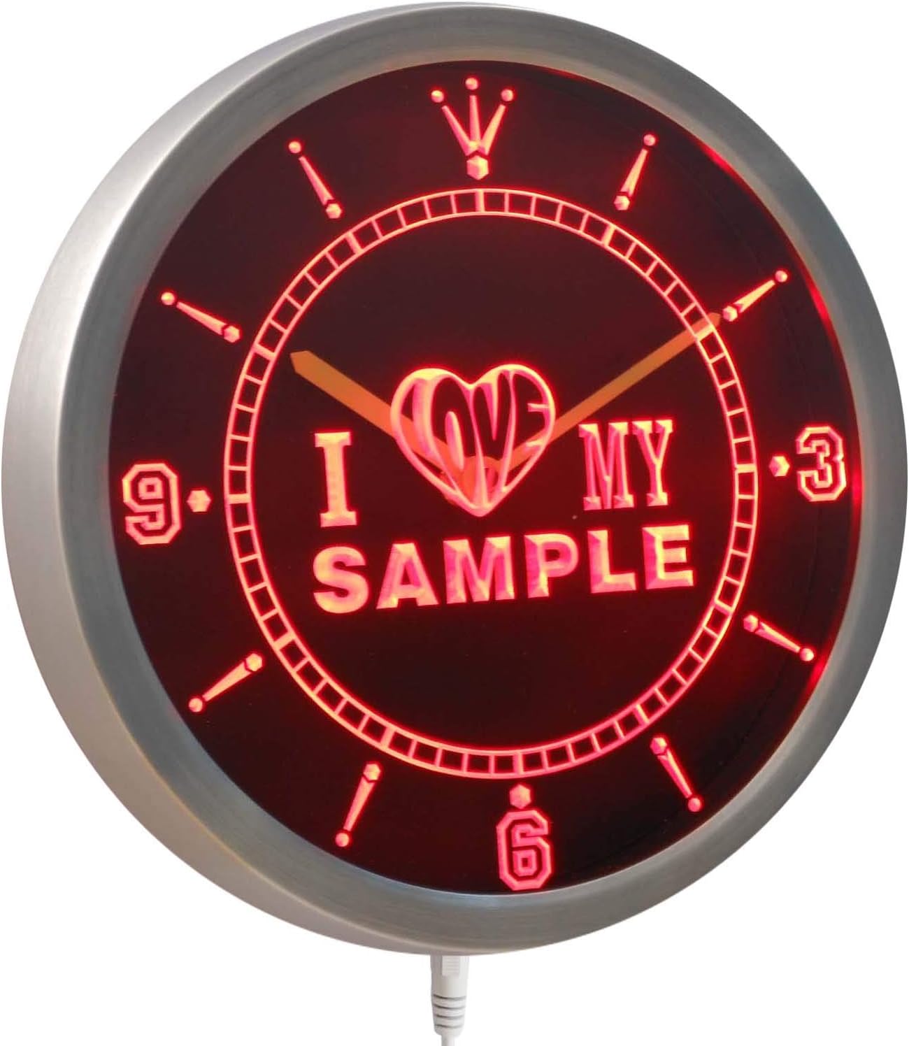 ADVPRO ncva-tm Personalized Custom Name I Love My Neon Sign LED Wall Clock