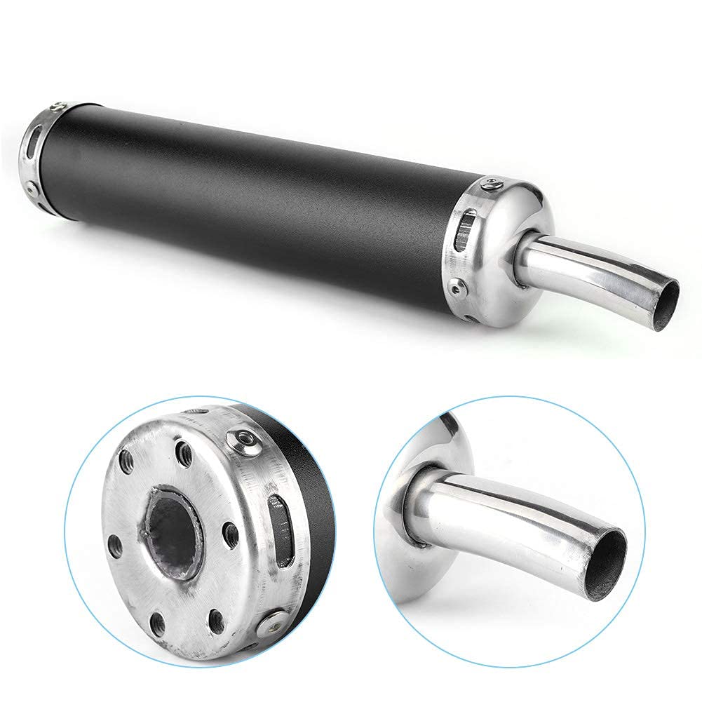 Aramox Tłumik wydechowy 20 mm (0,8 cala) Tłumik Zmodyfikowane części do motocykla 2-suwowego (czarny)