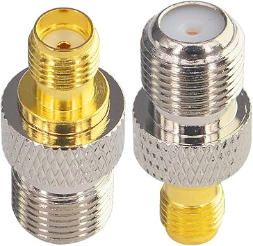 SMA Antenna Adapter F Type Connector F Female Jack to SMA Female Jack RF Coaxial Connector for Antennas/Wireless/LAN Devices/Coaxial Cable Pack of 2
