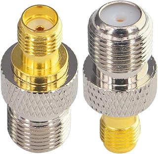 Boobrie SMA Antenna Adapter F Type Connector F Female (Jack) to SMA Female (Jack) RF Coaxial Connector for Antennas/Wireless/LAN Devices/Coaxial Cable Pack of 2