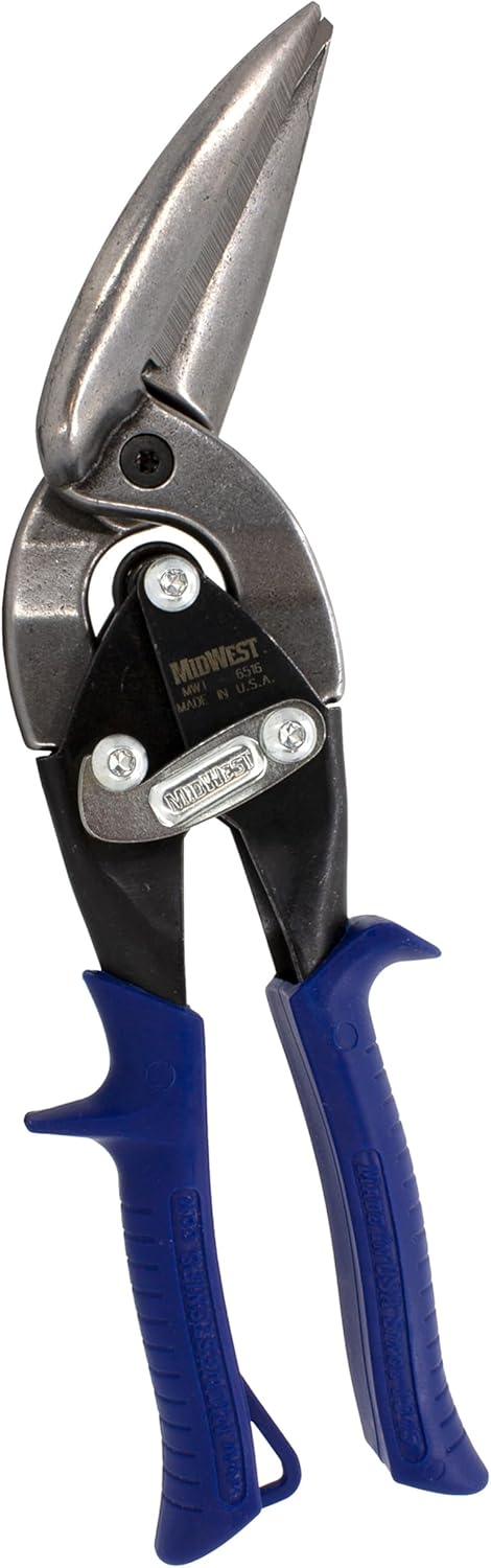 MIDWEST Power Cutters Long Cut Snip – Straight Cut Offset Tin Cutting Shears with Forged Blade & KUSH’N-POWER Comfort Grips – MWT-6516 MIDWEST Power Cutters Long Cut Snip – Straight Cut Offset Tin Cutting Shears with Forged Blade & KUSH’N-POWER Comfort Grips – MWT-6516