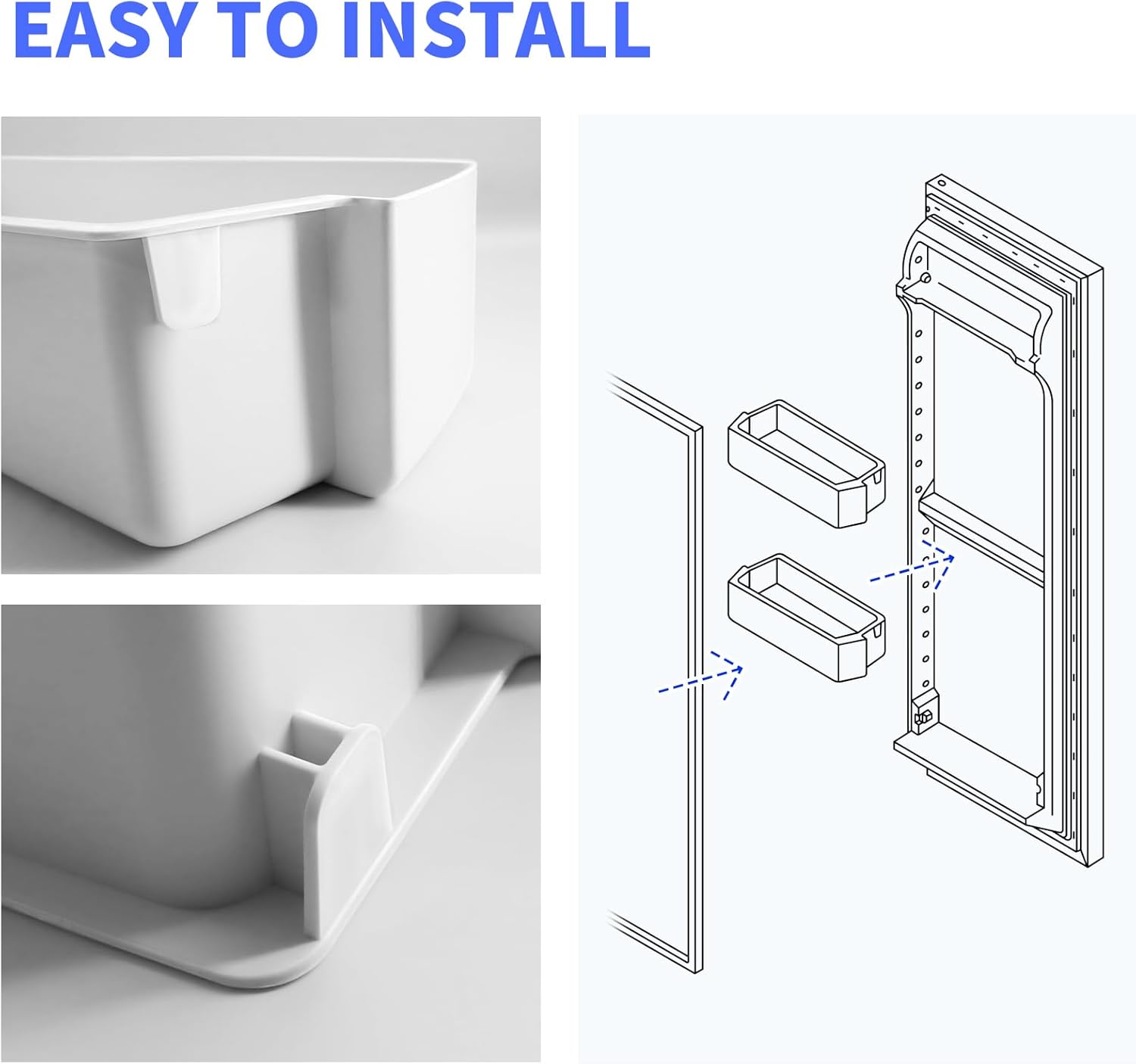 2187172 Door Shelf Bin Replacement Replace PS328468 AP3853103 WP2187172 2187194K AP6006028 PS986890 for Frigidaire Whirlpool Kenmore Amana Roper Estate（2 pack）