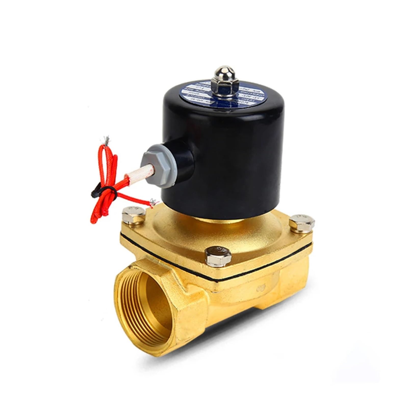 Electroválvula normalmente cerrada DN25 1" de latón para agua aceite aire 220V