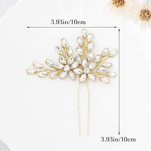 Miniatura 10 de Unicra Pinzas para el cabello de novia con diamantes de imitación para novia, accesorios decorativos para el cabello para mujeres y niñas, paquete