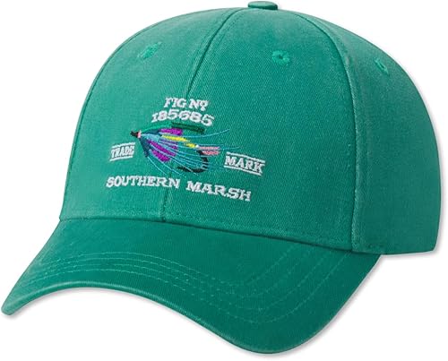 Southern Marsh Gorro ajustable de algodón bordado Gunnison para hombre, Verde Bimini lavado