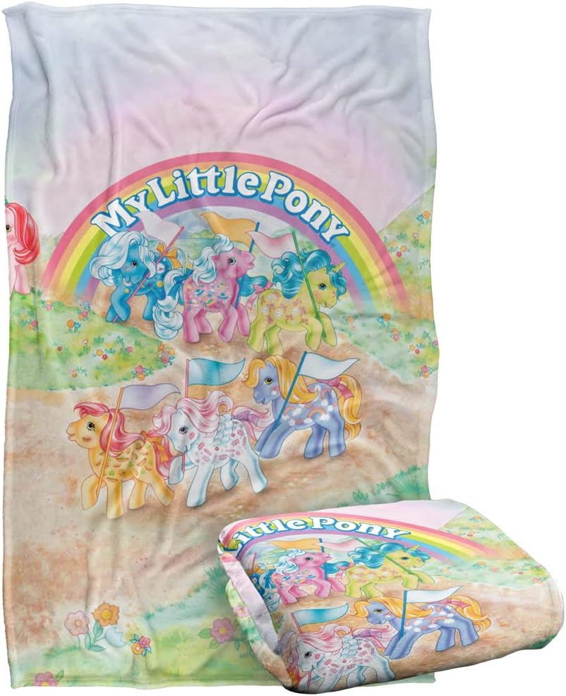 My Little Pony Retro Classic Ponies Kids Silky Touch Blanket, 36" x 58"