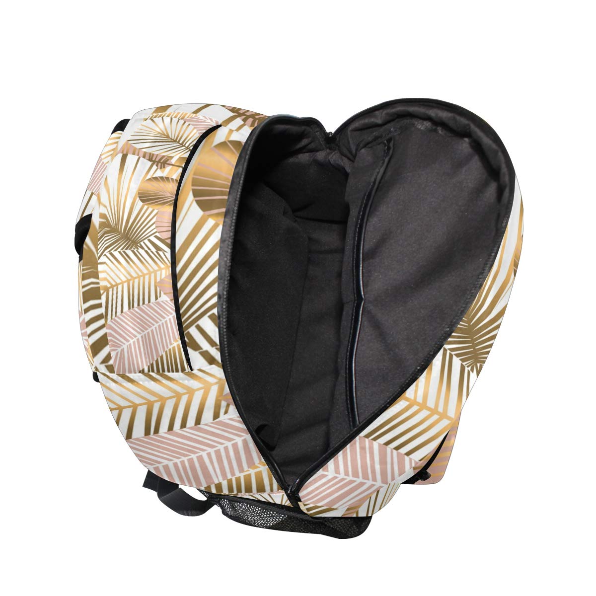 Mnsruu Sac à Dos d'école de congé Tropical doré pour garçon, Fille, Sac de Voyage, Sac de Voyage, Cartable, Taille unique