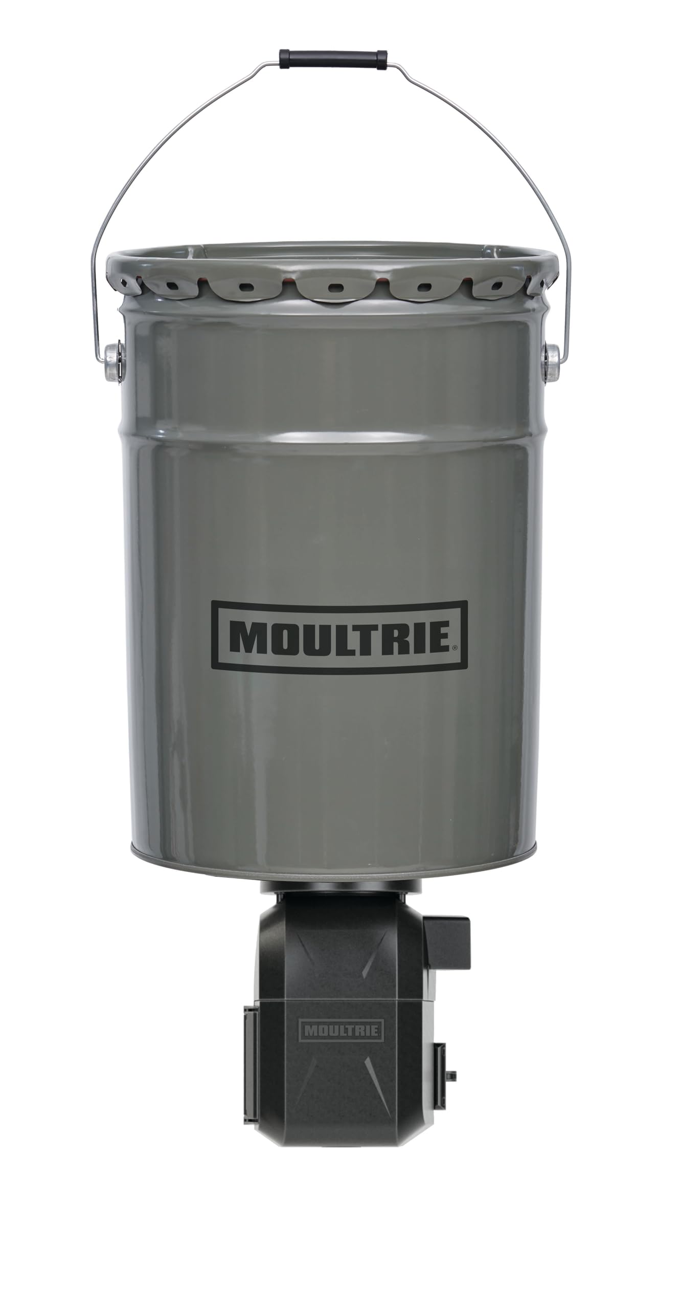 Moultrie 40lb All-in-One Directional Hanging Deer Feeder - 40lb Capacity - Metal Hopper Fish Feeder - Digital Timer with 4 Daily Feeds - Moultrie Connect Bluetooth