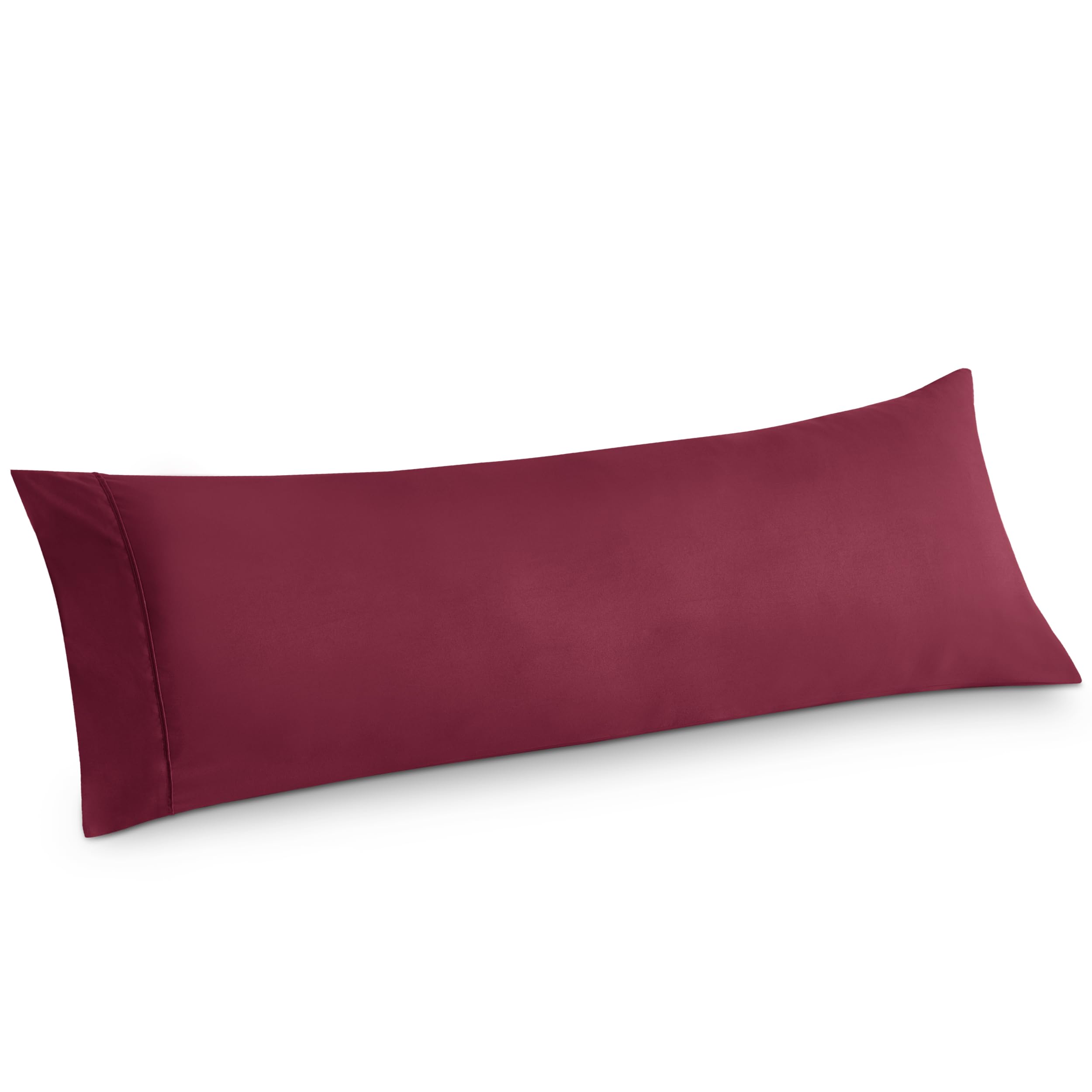 Bedsure Body Pillow Case Cover - Burgundy Brushed Microfiber Long Pillow Cases, Ultra Soft and Cozy Body Pillow Sham with Envelope Closure, Wrinkle, Fade Resistant, 1 Pack, 20x54 Inches
