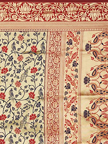 Image of AKHILAM Women's Kanjivaram banarasi silk Woven Design Saree With Unstitched Blouse Piece Saree With Un-Stiched Blouse