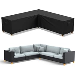 BROSYDA Funda Exterior Muebles Jardin en Forma de L 250x250x110x80cm, 600D Funda Sofa Exterior Impermeables con Salida de Aire, Impermeables, Resistentes al Desgarro, Funda para Sofá de Esquina
