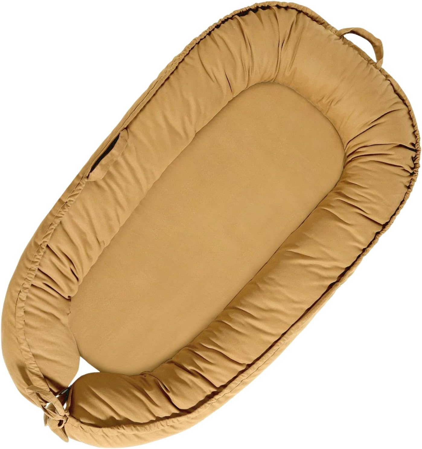 Baby Lounger - Baby Lounger for Newborn 0-24 Months, Soft Breathable Cotton Infant Lounger Cover, Portable Baby Nest for Travel, Newborn Essentials (Sienna)