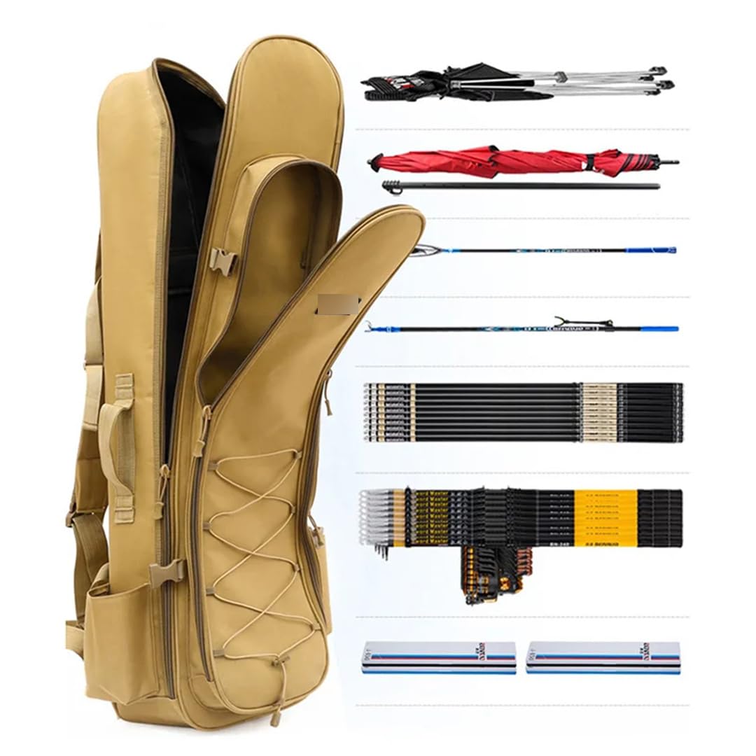Suwequest Sac à dos de pêche avec séparation sèche et humide - Grande capacité - Double couche - Sac à main de rangement pour leurres de pêche