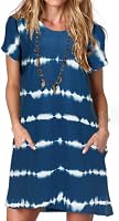 AlasterQueen Women's Loose Short Sleeve Summer T-Shirt Dress with Pockets - Casual Tunic for Beach, Work & Maternity
