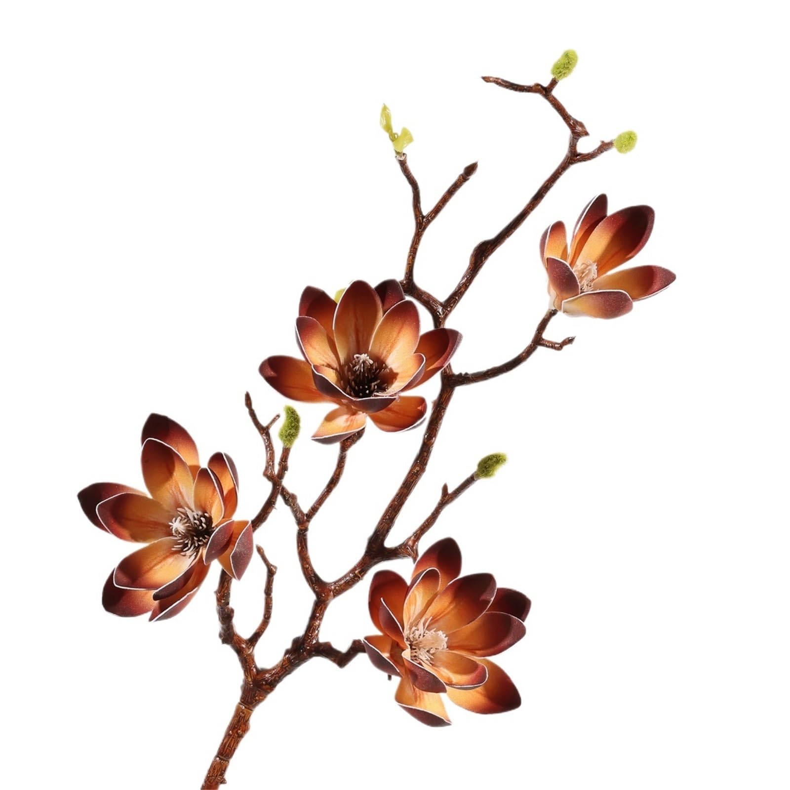 WLH Alexanders 3pcs Artificial Magnolia Flower Branches 72cm Long Stem Faux Floral Faux Bloom for Home Decor Centerpieces faux flower(Gelb)