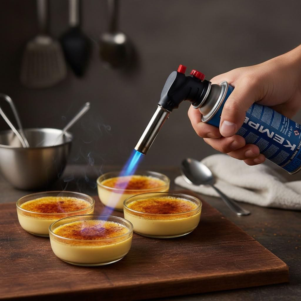 KEMPER - Chalumeau à gaz Multi-usages Soudure Brasage Cuisine + 12 Cartouche de gaz butane 227gr + gants gratuits