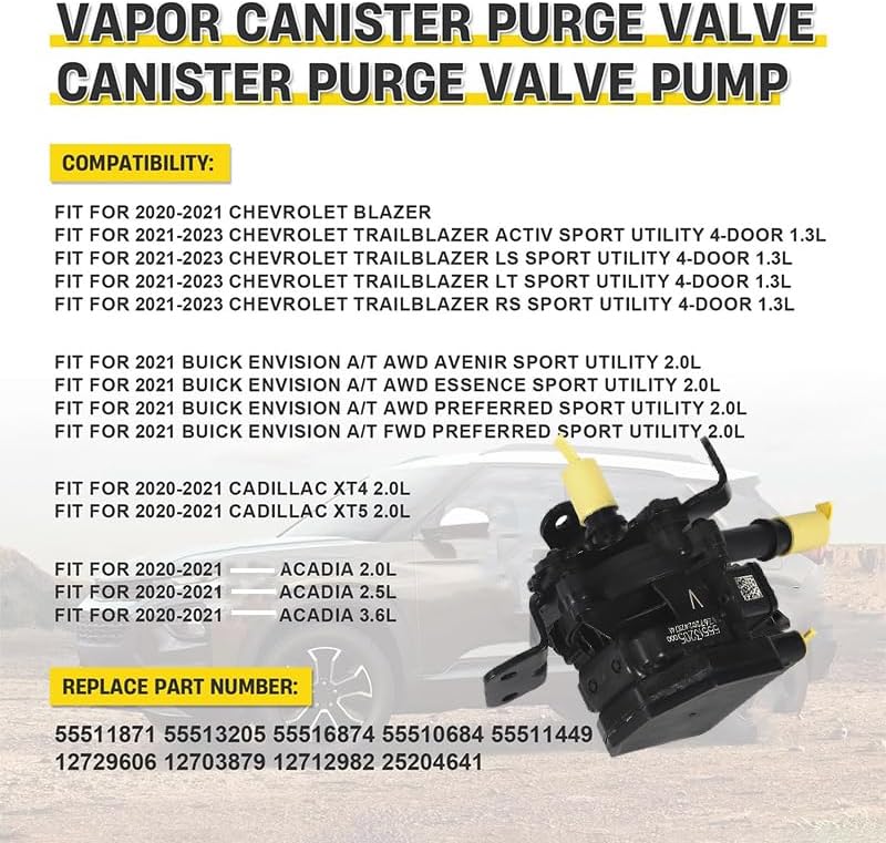55511871 55516874 Canister Purge Pump For 19-23 Chevrolet Acadia Buick OEM 12712982 12698940