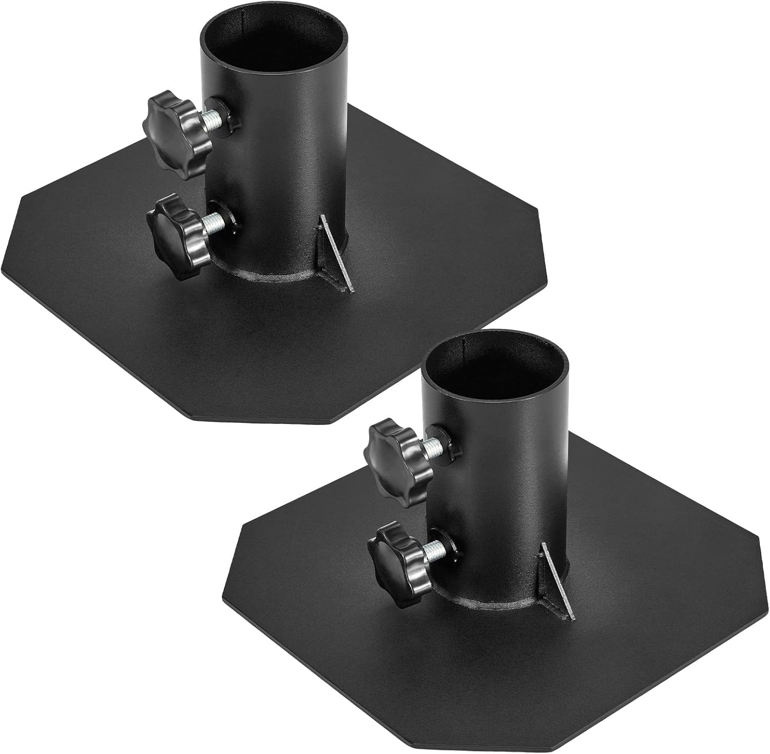 Pindex 2 Pack Stationary Dock Bottom Pad,Stationary Dock Base Plate,Floating Dock Brackets Hardware for Foot Post Pipe Pole Leg,Support and Hold Docks & Prevent Sinking into Mud